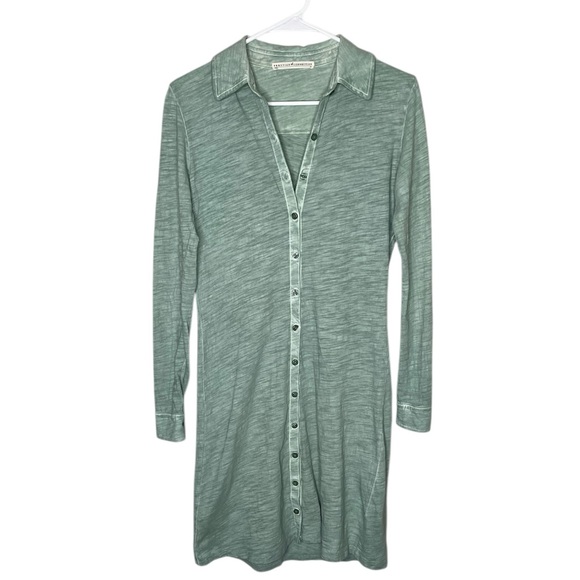 Peruvian Connection Verdigris Lagos Shirt Dress Women’s XS in Green Button Up - Picture 2 of 8
